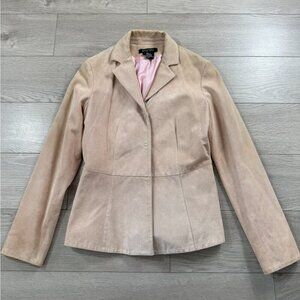 Etcetera Vintage Y2K 100% Suede Blush Pink Blazer Jacket